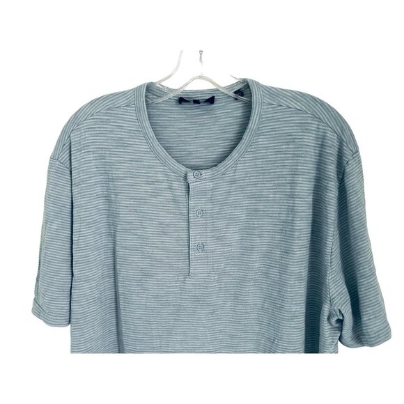 VINCE Henley Shirt T-Shirt Cotton Light Blue Short Sleeve Size XLarge - Picture 2 of 7